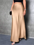 Women's Summer Elegant Casual Satin High-Waist Maxi Skirts