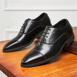 Men's Handsome Pointed Toe Lace Up Leather Oxford Shoes