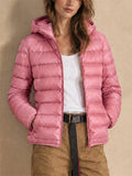Women Hooded Puffer Jacket Zip Up Lightweight Outerwear