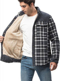 Men's Classic Plaid Fleece Lined Flannel Jacket Coat
