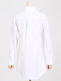 Women's Solid Color V-Neck Tie Waist Lapel Blouses