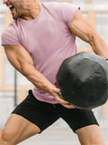 Men's Solid Skintight Sweat Absorbing Gym Shirt