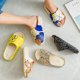 Skidproof Household Graffiti Yeezy Slides for Couples
