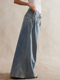 Women's Mid-Rise Wide Leg Denim Pants