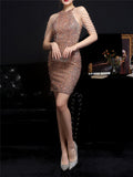 Graceful Shiny Sequins Slim Halter-Neck Sleeveless Party Dresses