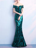 Gorgeous Sequined Off Shoulder Mermaid Dress for Formal Party