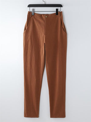 Men's Summer Plus Size Ice Silk Casual Loose Straight Cotton Linen Pants