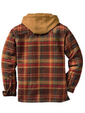 Men's Classic Plaid Hooded Casual Cotton Coats for Winter