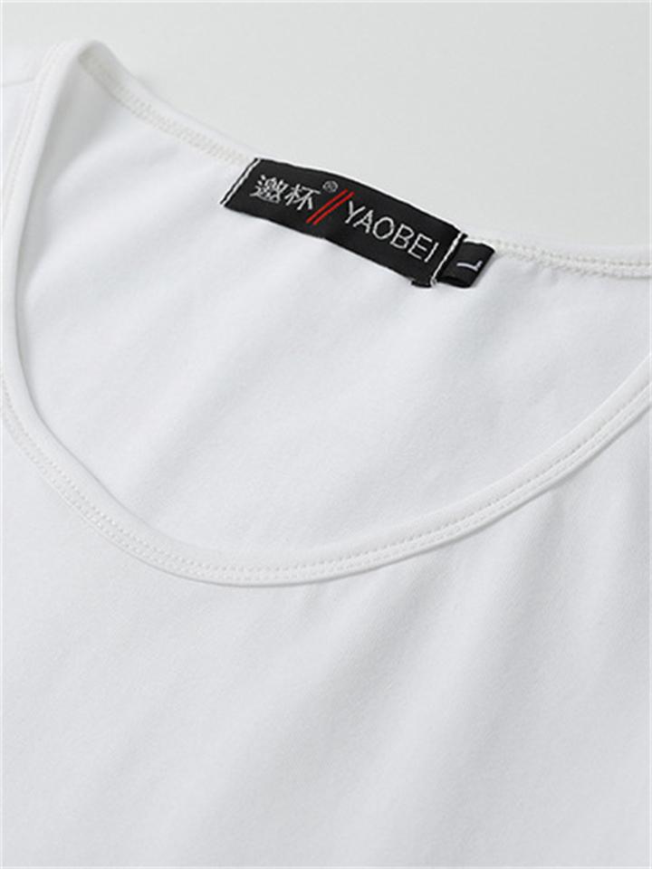 Men's Short Sleeve Solid Color Round Neck Cotton T-Shirt