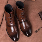 Men's Classic Gentleman Style Zipper Leather Boots