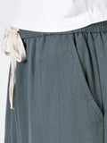 Men's Simple Casual Plus Size Linen Cropped Pants