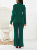 Women Business Formal Comfy Solid Color Suit Coat + Pants