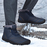 Winter Soft Sole Warm Flat Waterproof Ankle Snow Boots for Men
