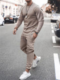 Men's High Street Casual Long Sleeve 2 Pieces Tracksuit
