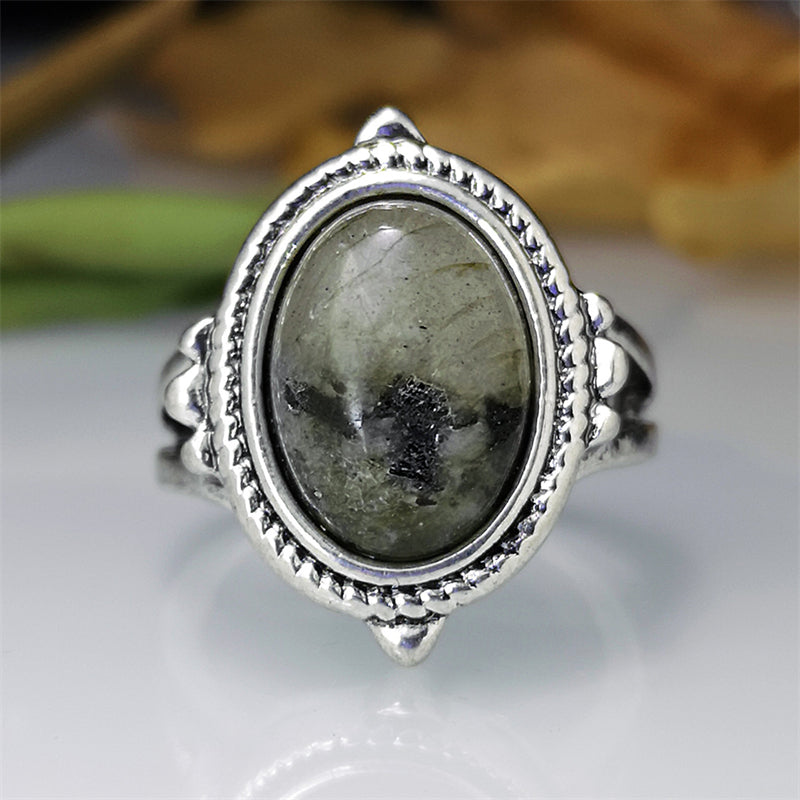 Unisex Old Stunning Natural Moonstone Silver Rings