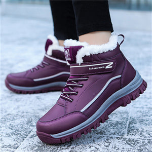Winter Warm Plush Round Toe TPR Sole Women Snow Boots for Walking