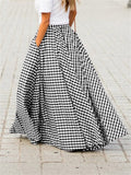 New Classy Plaid Print High-waisted Ladies Skirts