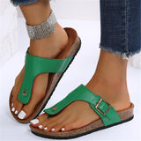 Solid Color Flat Heel Flip Flops For Women