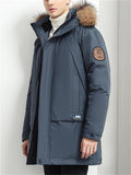 Men's Plus Size Hooded Fur Collar Loose Long Downcoat