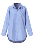 Women's Casual Loose Cotton Linen Button Down Blouses for Spring