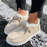 Cozy Warm Fur Lining Corduroy Non-Slip Flat Loafers