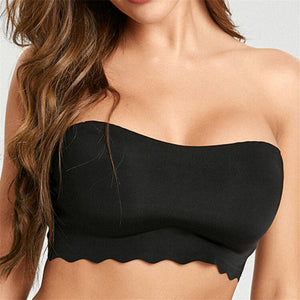 Wireless Seamless Elastic Bandeau Bras With Convertible Straps