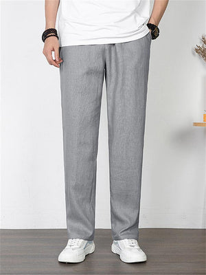 Men's Front Zipper Design Stylish Loose Straight-Leg Pants