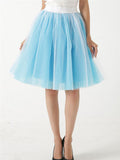 Simple Graceful Contrast Color Free Size Tulle Skirts For Women