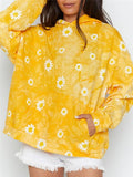 Tie-Dye Daisy Floral Print Pullover Hoodie