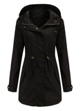 Daily Hooded Lightweight Long Sleeve Windproof Women Coats