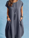 Women's Casual Comfy Linen Dresses with Pockets