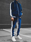 Men's Comfy 2-Piece Zip Up Velvet Tracksuit Sets for Autumn Winter