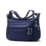 Casual Plain Handle Bag  Roomy Multiple Pockets Bag Ladies Crossbody Purse