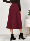 Female Autumn Winter Corduroy Single Breasted Skirts