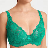 Women's Ultrathin Modal Floral Lace DDD Cup Bras - Green