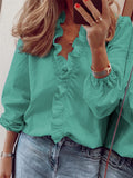 Elegant Ruffled Collar Long Sleeve Blouses for Women