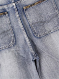 Personalized Trendy Multiple Pockets Washed Effect Straight-Leg Jeans For Men