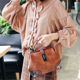 Women's Retro Vintage Buckle Lock Shoulder Bags