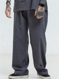 Mens Casual Loose Vertical Linen Hipster Pants