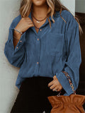 Women's Solid Color Simple Style Long-Sleeved Blouse