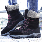 Winter Warm Plush Waterproof Suede Snow Boots for Women