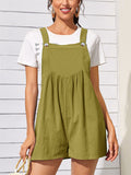 Holiday Casual Square Neck Sleeveless Short Jumpsuit for Sweet Lady