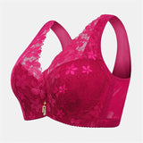 Women's Floral Lace Push Up Gather Bras - Pink