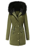 Women's Fleece Hooded Extra Warm Thicken Parka Coats