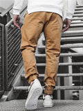 Mens Casual Multi-Pocket Skinny Cargo Pants