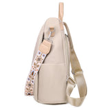 Floral Embroidered Large Capacity Anti-Theft Design Backpack Shoulder Bag Two-Way To Carry