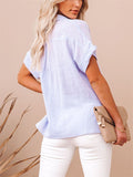 Women's Cotton Linen Short Sleeve Blouse