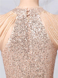 Sexy Shiny Sequin Halter High-Low Dress For Party