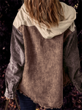 High Street Boyfriend Hooded Corduroy Jacket Coats for Women