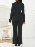 Women Business Formal Comfy Solid Color Suit Coat + Pants